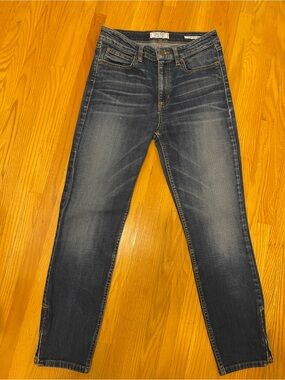 Guess Women's Skinny Jeans in Dark Blue Wash, Ankle Zip Crop